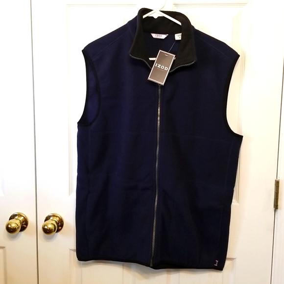 🌴 NWT Izod Navy Blue Vest UNISEX Medium - Picture 9 of 9